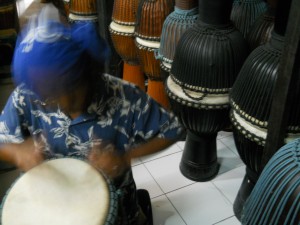 At Drum factory Bali of Indonesia in August